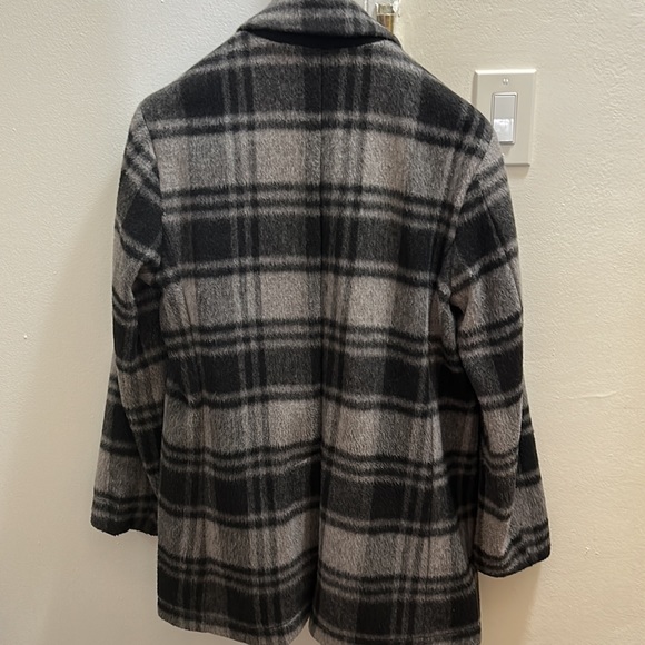John Varvatos CARSEN PLAID CAR COAT IN BLACK MULTI - Size: MEDIUM - Picture 3 of 8